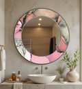 Wall Mirror, Blush Pink Marble Pattern Glass Wall Art as Mirror