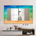 Ocean Art as Wall Mirror, Large Blue Ocean Art as Mirror