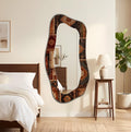 Asymmetrical Wall Mirror, Persian Rug Textures Full-Length Irregular Wall Mirror