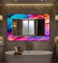 Red and Blue Wall Mirror, Colorful Cosmic Abstract Art as Wall Mirror
