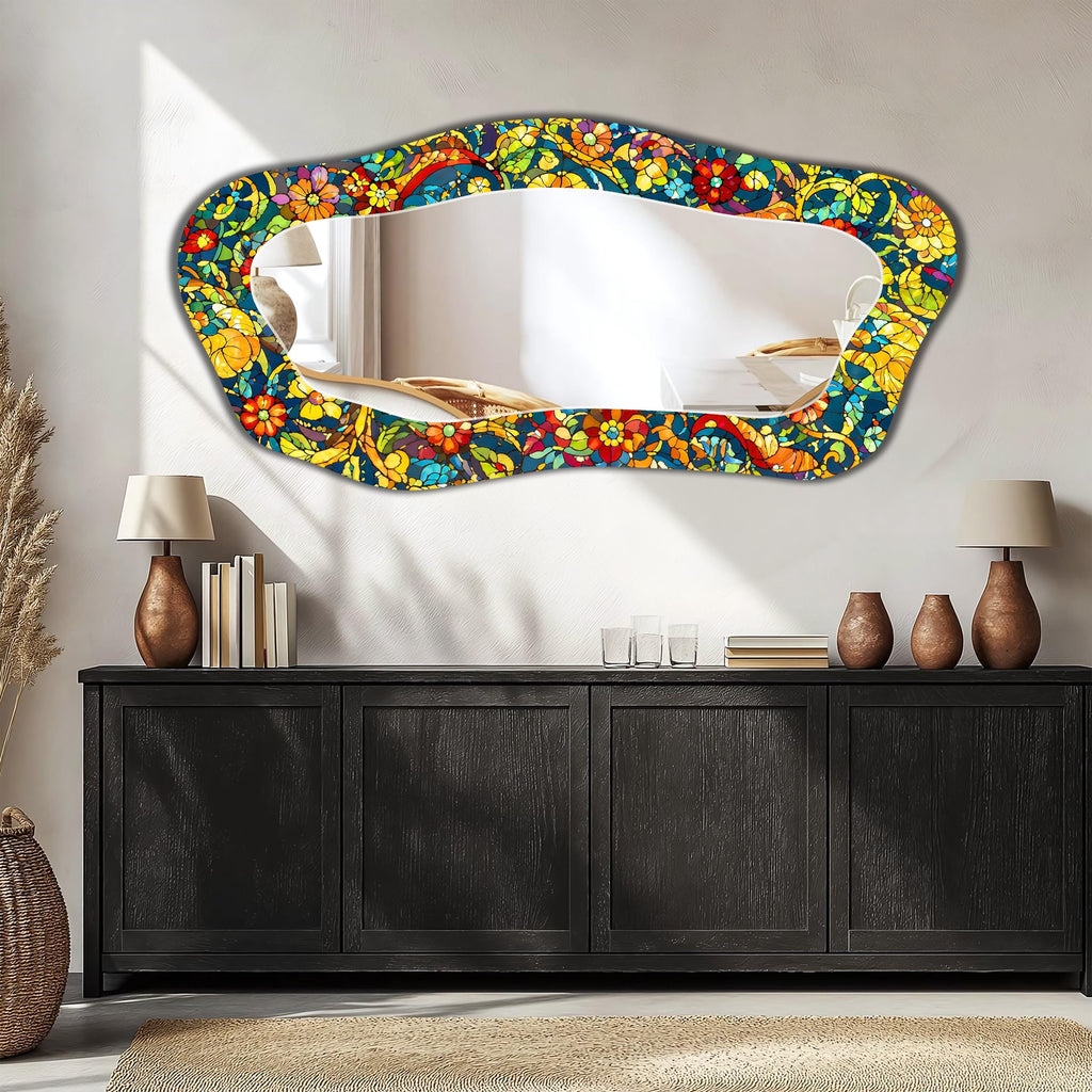 Irregular Wall Mirror, Floral Wall Mirror, Full Length Mirror