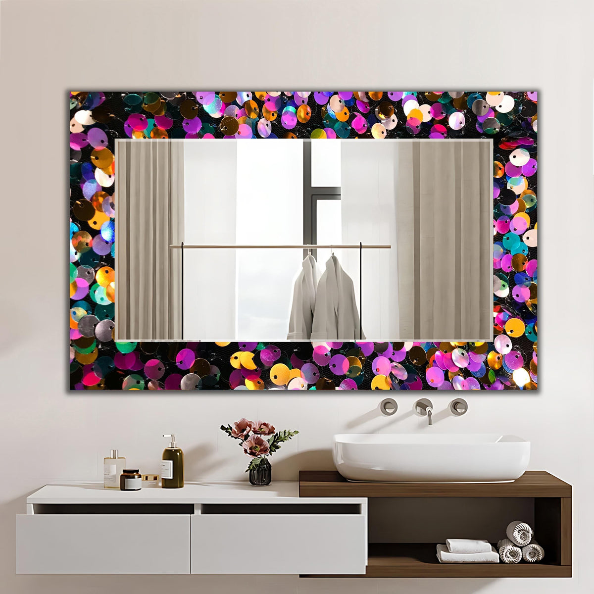 Customizable Mirror, Wall Art as Mirror | Decorative Mirror | Large Statement Mirror
