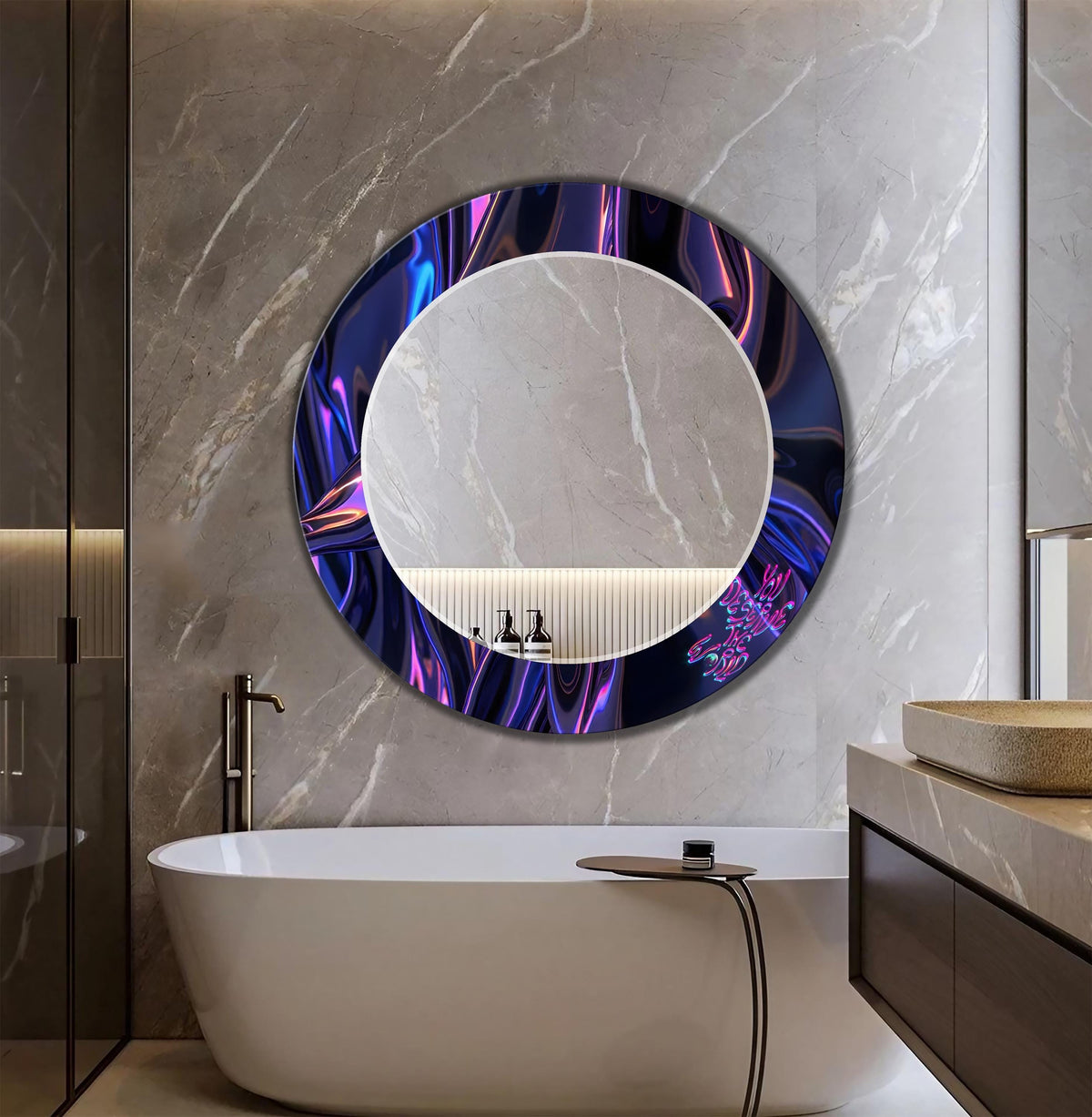 Quote Wall Art as Wall Mirror, You Deserve The World, Motivational Mirror