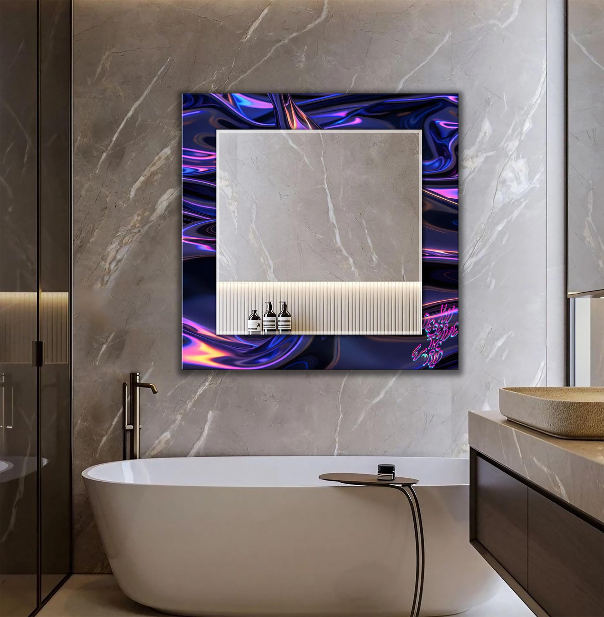 Quote Wall Art as Wall Mirror, You Deserve The World, Motivational Mirror