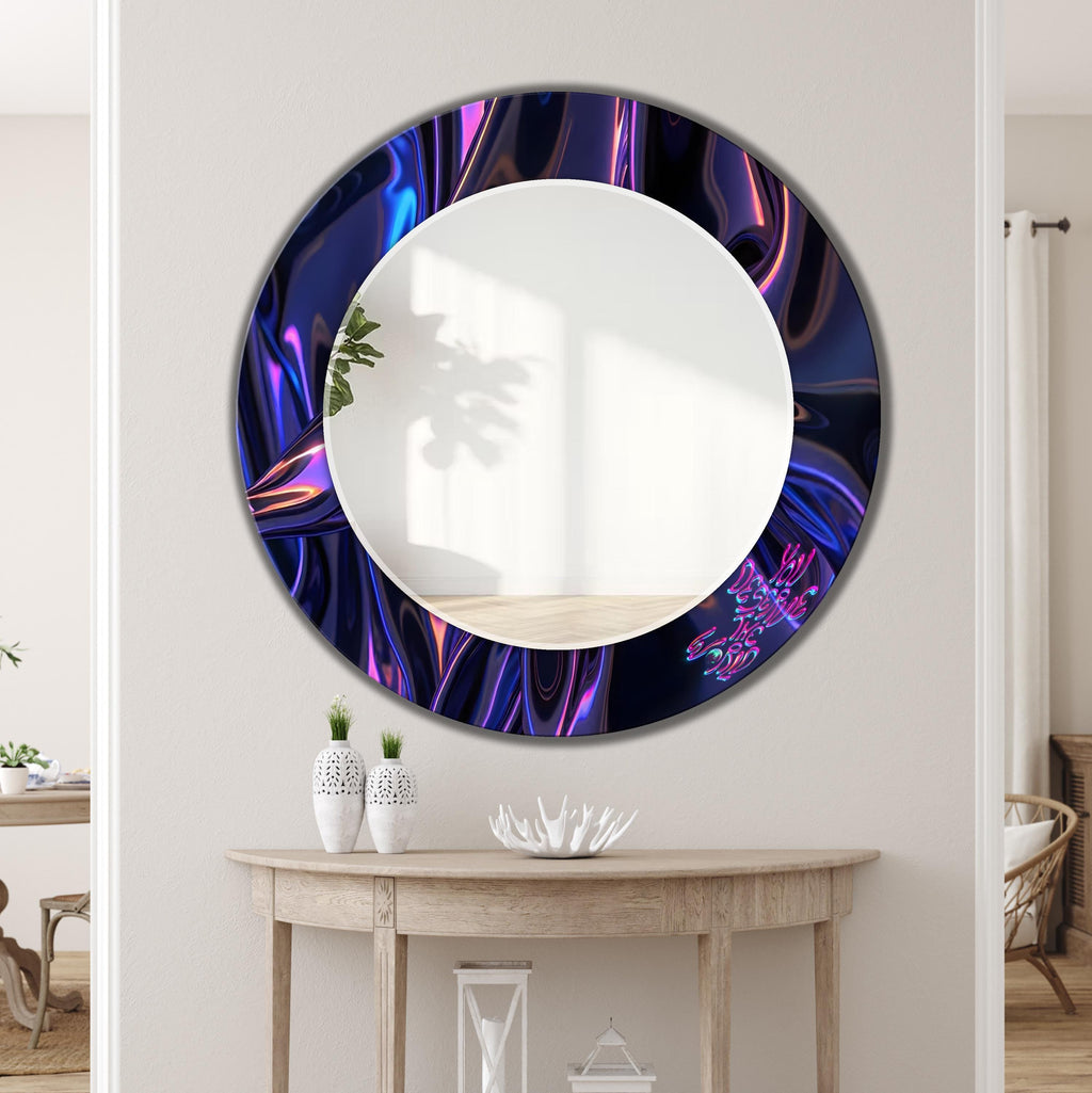 Quote Wall Art as Wall Mirror, You Deserve The World, Motivational Mirror