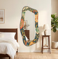 Irregular Wall Mirror, Handwoven Floral Texture Wall Art as Mirrora