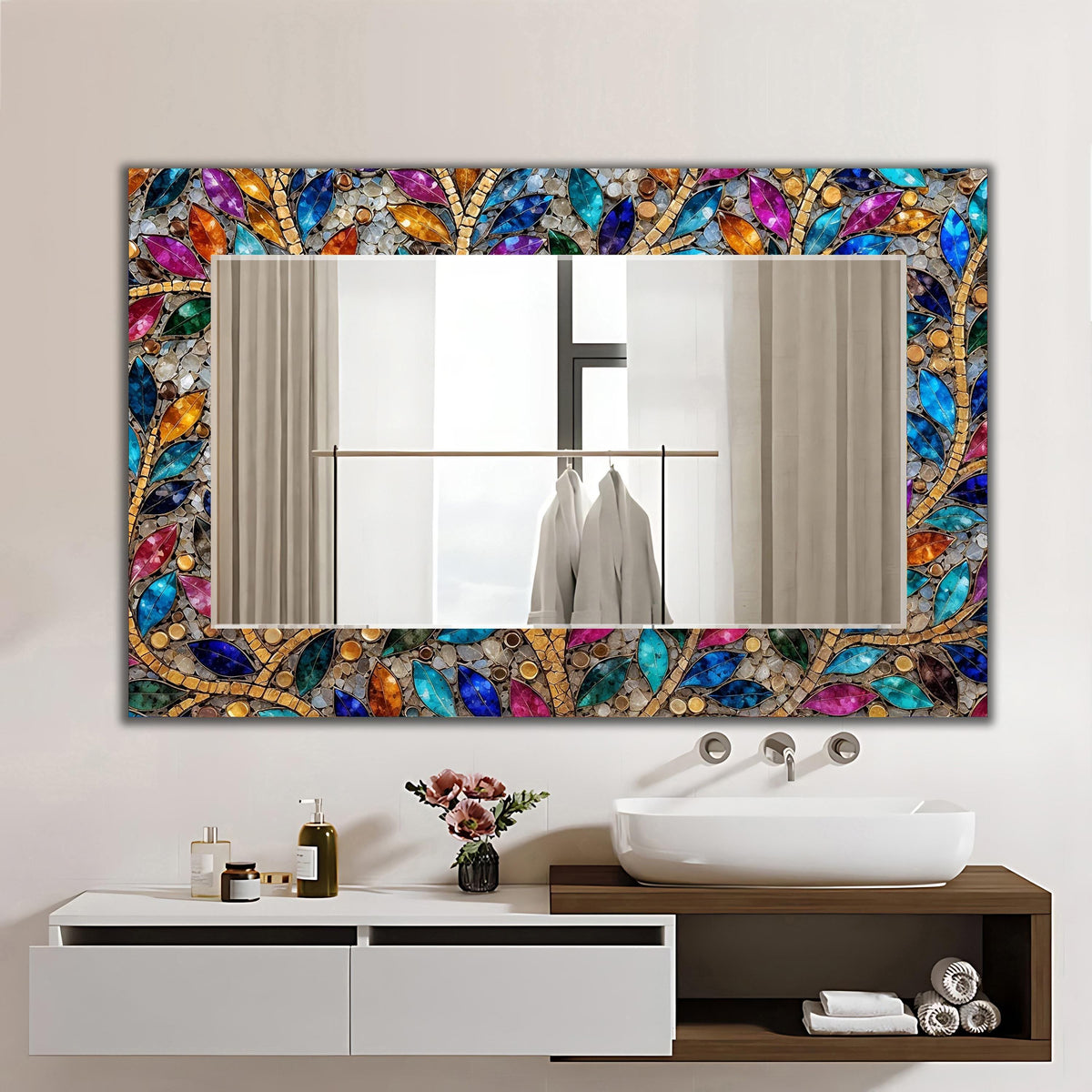 Customizable Mirror, Wall Art as Mirror | Decorative Mirror | Large Statement Mirror
