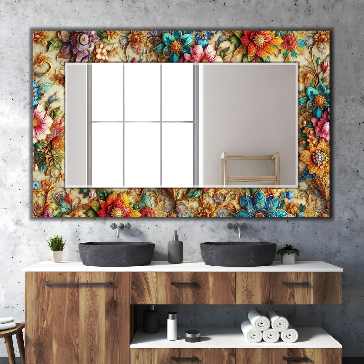 Customizable Mirror, Wall Art as Mirror | Decorative Mirror | Large Statement Mirror