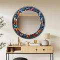 Butterfly Wall Mirror, Round Mosaic Texture Wall Mirror - With Variations Shape