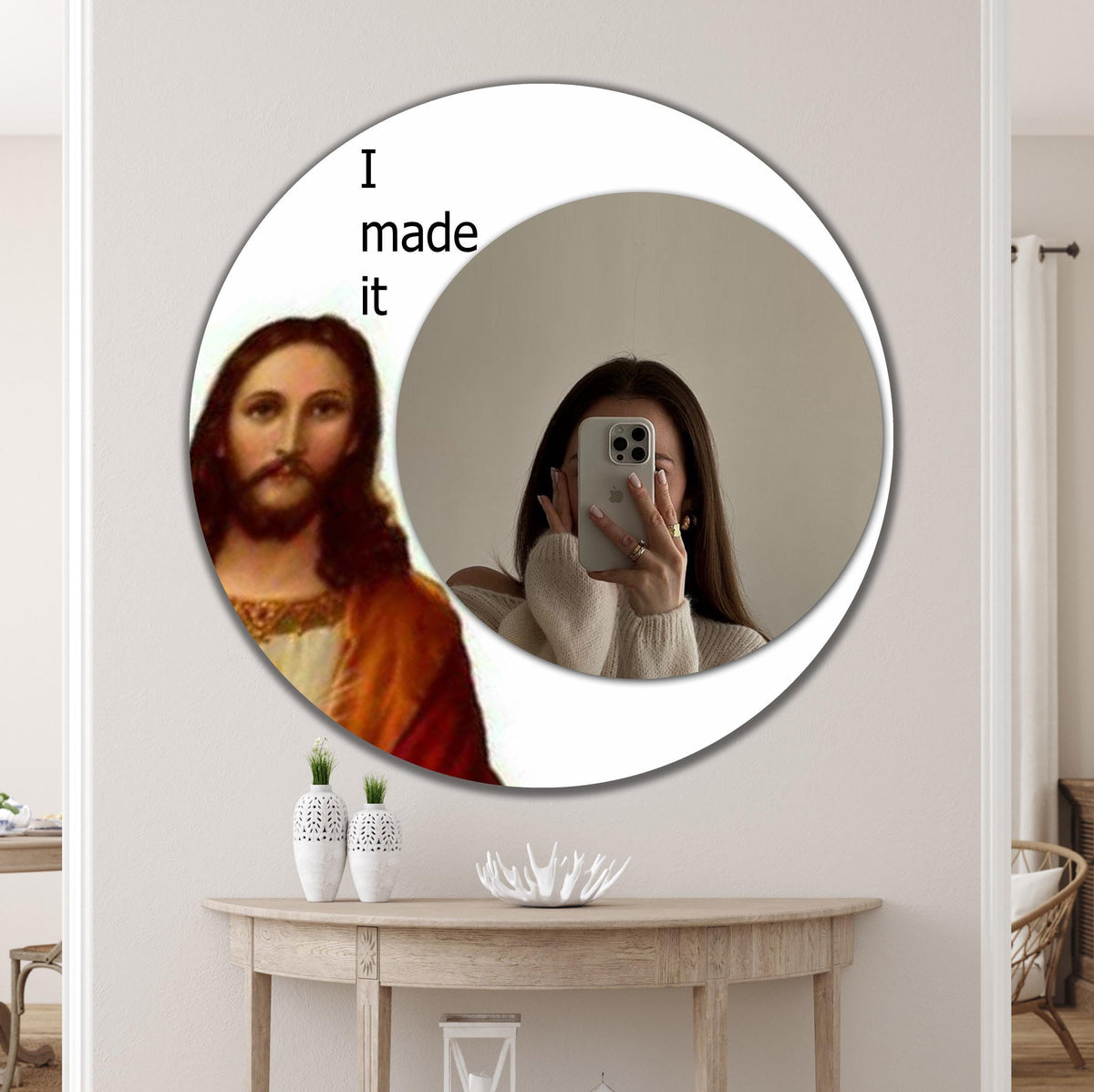 Customizable Mirror, Wall Art as Mirror | Decorative Mirror | Large Statement Mirror