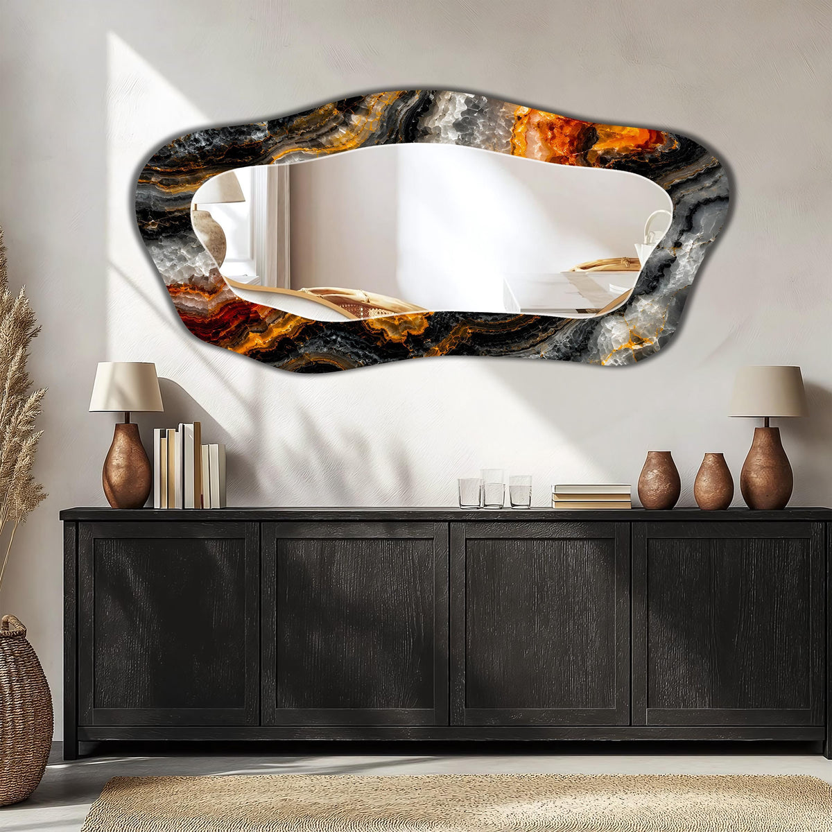 Asymmetrical Wall Mirror, Full-Length Organic Wall Mirror