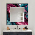 Decorative Wall Mirror, Emerald Teal Ruby Agate Geode Texture Wall Mirror - Variations on Shape