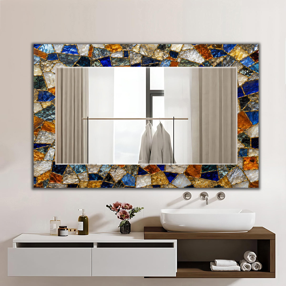 Customizable Mirror, Wall Art as Mirror | Decorative Mirror | Large Statement Mirror