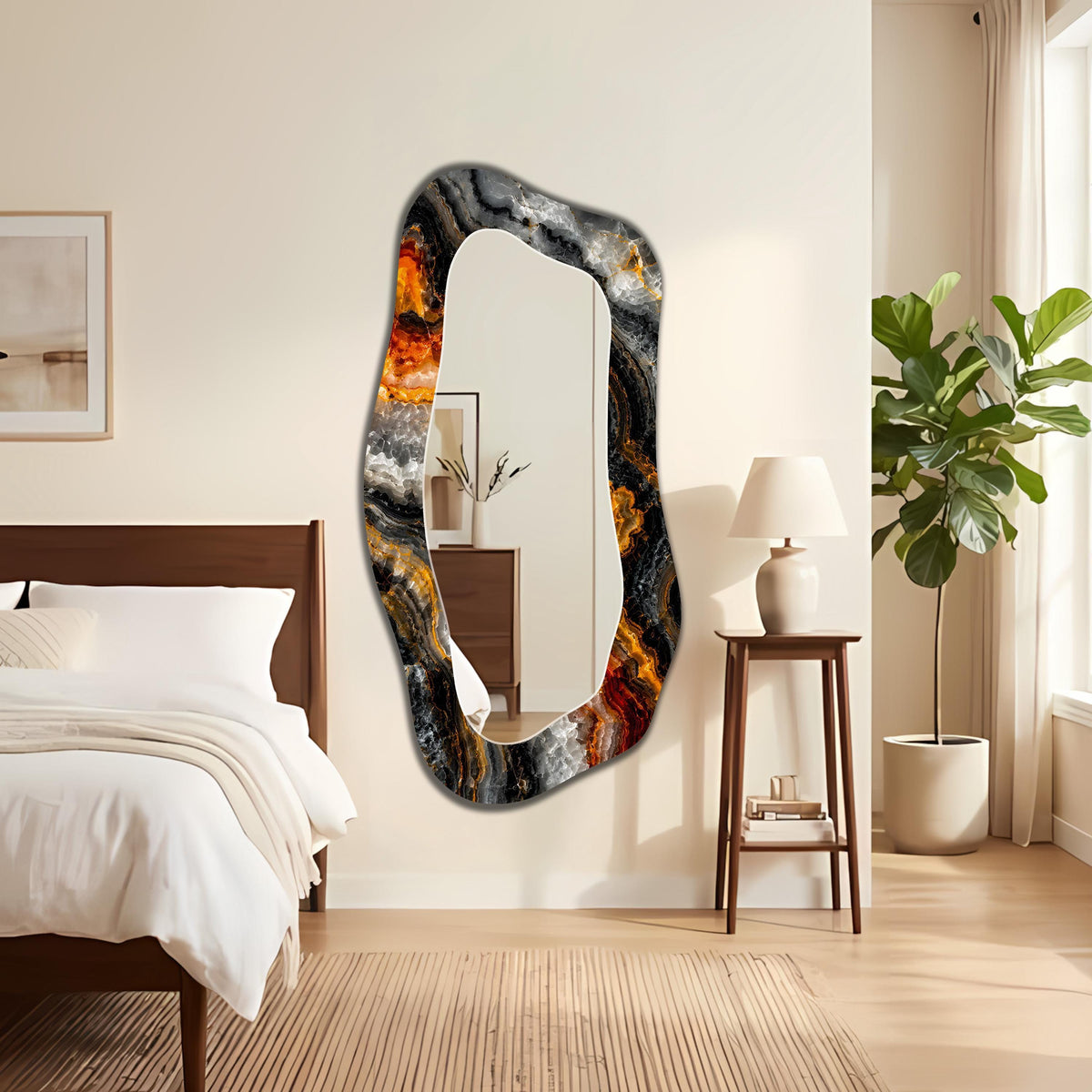 Asymmetrical Wall Mirror, Full-Length Organic Wall Mirror